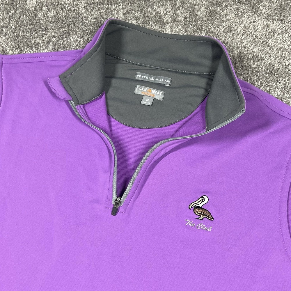 Peter Millar Pelican Bay Golf Club 1/4 Zip Vest Element Wicking Mens M Florida